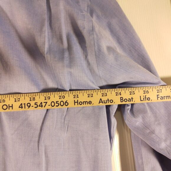 Nordstrom dress shirt mens XL XLarge 17/36 blue long sleeve button wrinkle free - Picture 4 of 8